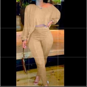 Two piece sexy off the shoulder pants suit